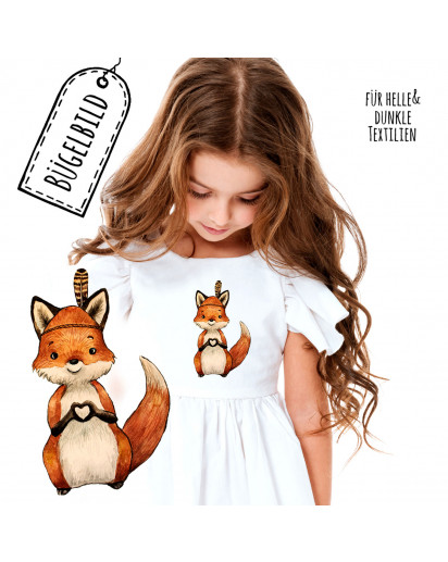 Bügelbilder Applikation Fuchs Füchschen Herz Bügelbild Patch Bügelmotiv Aufbügelbilder Kissen Shirt Taschen bb187