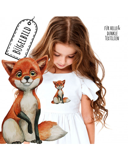 Bügelbilder Applikation Fuchs Füchschen Pfote Pfötchen hoch Bügelbild Patch Bügelmotiv Aufbügelbilder Kissen Shirt Taschen bb200