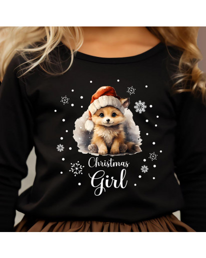 Bügelbilder Weihnachtssweater Weihnachtspulli Winter Christmas Girl Fuchs Weihnachten Set in A5 & A4 Applikation Shirt Bügelbild Patch bb273