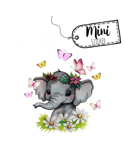 Mini Sticker Aufkleber Elefant Blumen Schmetterlinge -wiederverwendbar- Fensterdeko Fensterbilder Frühling Deko Dekoration bf61mini