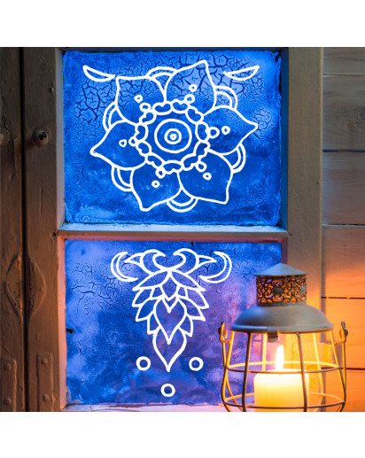 Vorlage Fensterbild Kreidefensterbild Chalky Markers Weihnachtsdeko Weihnachten Mandala orientalisch Fensterdeko Fensterbilder ch28