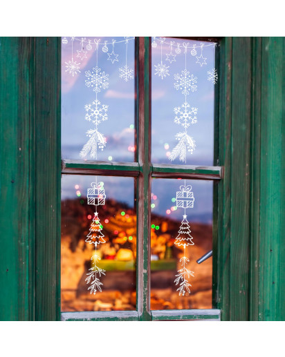 Vorlage Fensterbild Kreidefensterbild Chalky Markers Schneeflocken Sterne Deko Weihnachten Weihnachtsbaum Fensterdeko Fensterbilder ch4