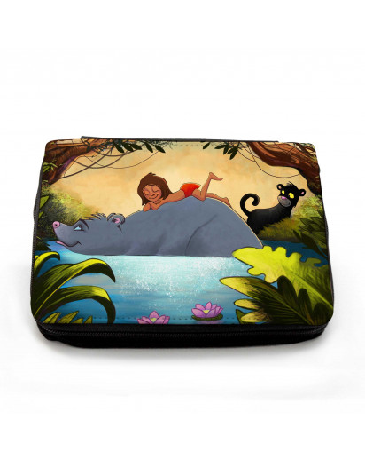 llte Federtasche Dschungeltiere mit Junge Bär und Puma fm060 Filled pencil case Jungle animals with Boy Bear and Cougar fm060