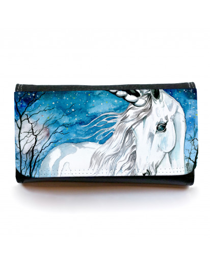 Portemonnaie große Geldbörse Brieftasche Einhorn im Zauberwald gbg030 Wallet big purse billfold unicorn in magical forest gbg030