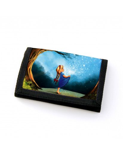 Portemonnaie Geldbörse Brieftasche Märchen Sterntaler Mädchen im Wald wallet purse billfold fairy-tale star money girl in forest gf46