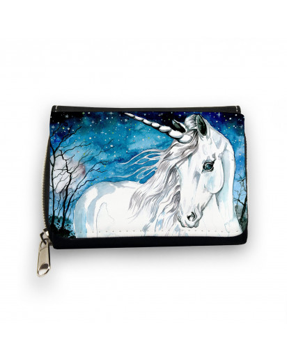 Hauptbild Portemonnaie Geldbörse Einhorn im Zauberwald mit Sternenhimmel wallet purse unicorn in magic forest with starlit sky gk063