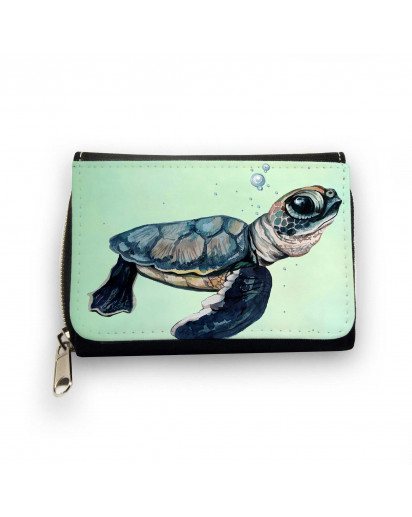 Geldbörse Meeresschildkröte Schildkröte mit Wasserblasen Bubbles Wallet turtle sea turtle with water bubbles gk088