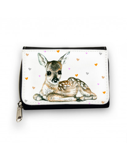 Geldbörse süßes Reh Rehkitz mit Herzen gk067 Wallet sweet deer fawn with hearts gk067