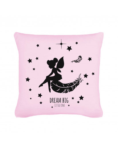 Kissen mit Elfe Fee Federn Sternen und Spruch "dream big - little one" inklusive Füllung Pillow with elf fairy feathers stars and saying "dream big - little one" including filling k09