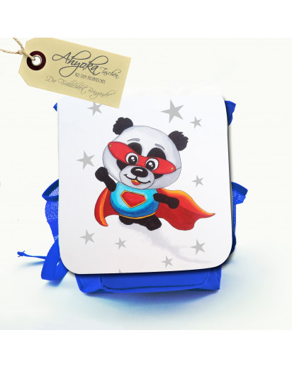 Hauptbild Rucksack Kinderrucksack Kindergartentasche Kindertasche Tasche Superpanda mit Sternen und Wunschnamen kids backpack kindergarden bag child bag superpanda with stars and desired name kgn023