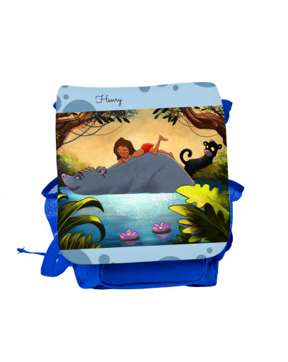 Kinderrucksack Dschungeltiere Bär und Puma mit Wunschnamen kgn047 Kids backpack jungle animals bear and puma with desired name kgn047