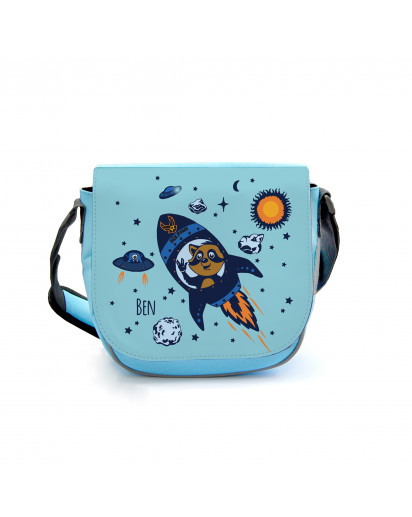 Kindergartentasche Kindertasche Tasche Waschbär im Weltraum mit Wunschnamen Kindergarten bag children bag raccoon in outer space with desired name kgt07