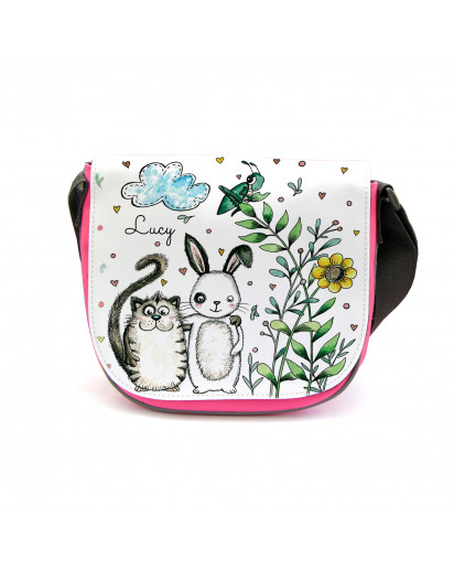 Kindergartentasche Kindertasche Tasche Beste Freunde Katze und Hase mit Wunschnamen kgt13 Kindergarten Bag children bag bag best friends cat and bunny with desired name kgt13