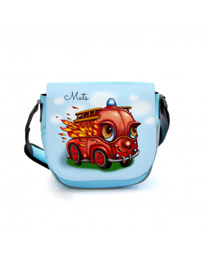 Kindergartentasche Kindertasche Umhängetasche Schultertasche Tasche mit Feuerwehr Feuerwehrauto im Einsatz und Wunschnamen Kindergarten bag children bag shoulder bag fire service fire truck in action with custom name kgt21