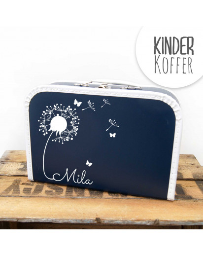 Kinderkoffer Koffer Pusteblume mit Schmetterlingen marineblau children suitcase dandelion with butterflies navy blue kos5a
