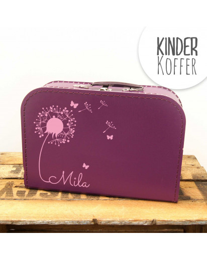 Kinderkoffer Koffer Pusteblume mit Schmetterlingen lila Children suitcase dandelion with butterflies purple kos5d