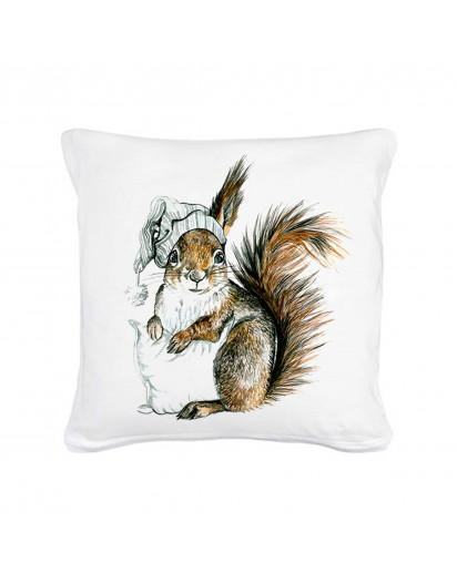 Kissen Eichhörnchen Winterschlaf mit Kissen und Schlafmütze inklusive Füllung Pillow squirrel hibernation with pillow and bedcap including filling ks05