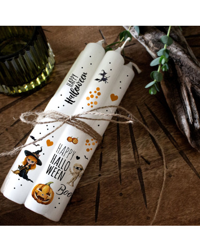 Kerzensticker Kerzentattoos Tattoofolie Halloween Hexe Kürbis für Kerzen oder Keramik A4 Bogen DIY Stickerbogen für bis zu 40 Kerzen kst10