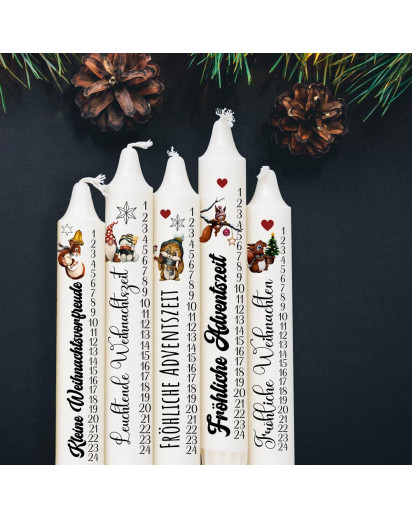 Kerzensticker Kerzentattoos Tattoofolie Weihnachten Adentskerze Adventszahlen für Kerzen oder Keramik A4 Bogen DIY Stickerbogen kst110