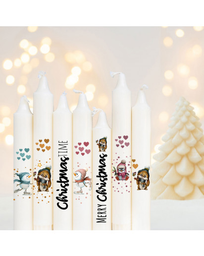Kerzensticker Kerzentattoos Tattoofolie Weihnachten Christmas für Kerzen oder Keramik A4 Bogen DIY Stickerbogen für bis zu 40 Kerzen kst16