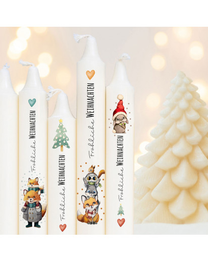 Kerzensticker Kerzentattoos Tattoofolie Weihnachten Christmas Advent Adventskerzen für Kerzen oder Keramik A6 Bogen DIY Stickerbogen für bis zu 15 Kerzen kst22