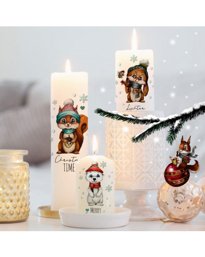 Kerzensticker Kerzentattoos Tattoofolie Weihnachten Advent Adventskerzen für Kerzen oder Keramik A4 Bogen DIY Stickerbogen für bis zu 40 Kerzen kst27