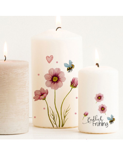 Kerzensticker Kerzentattoos Tattoofolie Geschenk Frühling Frühlingsgrüße Blumen floral für Kerzen oder Keramik A6 Bogen DIY Stickerbogen für bis zu 6 Kerzen kst64
