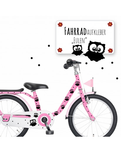 Fahrrad Aufkleber Eulen