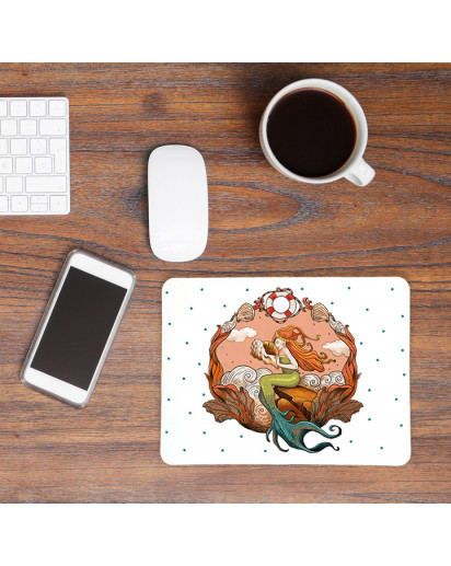 Mousepad Mouse Pad Mausunterlage Meerjungfrau mit Muscheln und Punkten Mousepad mouse pad with mermaid clams and dots mp25_H.jpg