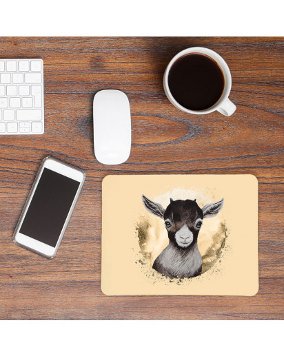 Mousepad mouse pad Mauspad mit süßen Ziege Zicklein Bock Mausunterlage bedruckt für den Schreibtisch mouse pads Tier m72