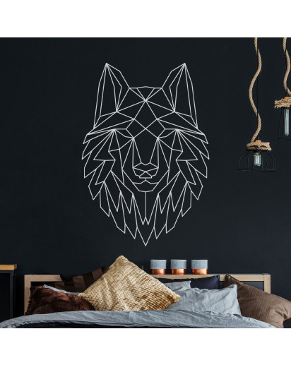 Wandtattoo geometrischer Wolf polygonaler Stil Wanddeko für Flur Schlafzimmer oder Wohnzimmer M2430