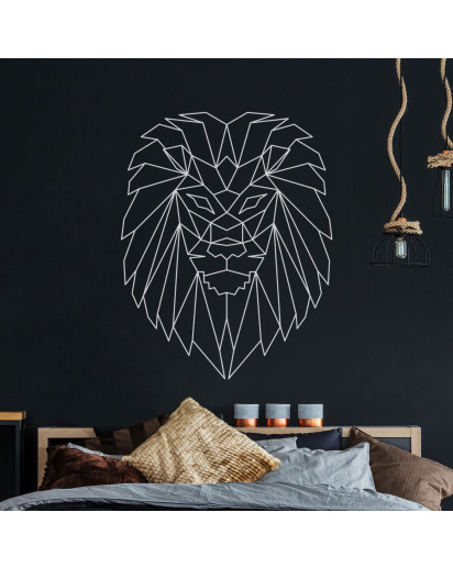 Wandtattoo geometrischer Löwe polygonaler Stil Wanddeko Flur Schlafzimmer oder Wohnzimmer M2431