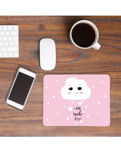 Mauspad Mousepad Mausunterlage kleine Wolke mit Herzen und Spruch a little smile for you mp08