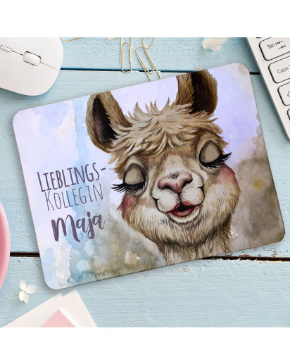 Mousepad mouse pad Mauspad Lama Alpaka Spruch Lieblingskollegin Wunschname Mausunterlage bedruckt mouse pads mp107