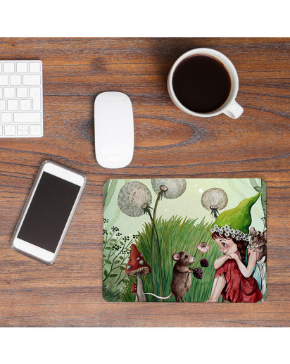 Mousepad mouse pad Mauspad Elfe Fee mit Maus Pilz Pusteblume Mausunterlage bedruckt für den Schreibtisch mouse pads Tier mp52