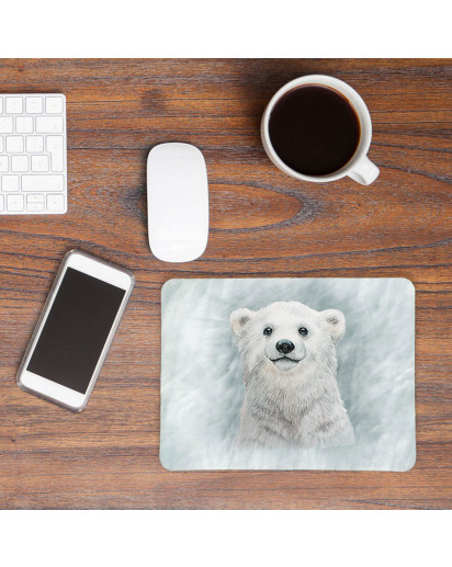 Mousepad mouse pad Mauspad mit Eisbär im Schneesturm Mausunterlage bedruckt für den Schreibtisch mouse pads Tier mp63