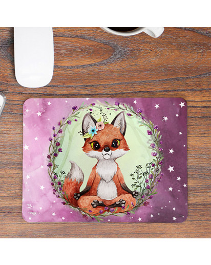 Mousepad mouse pad Mauspad Yoga Fuchs Füchschen Wald Sterne Mausunterlage bedruckt mouse pads mp84