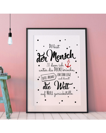 A4 Print mit Spruch Du bist... Liebe Poster Plakat Druck Kinderposter