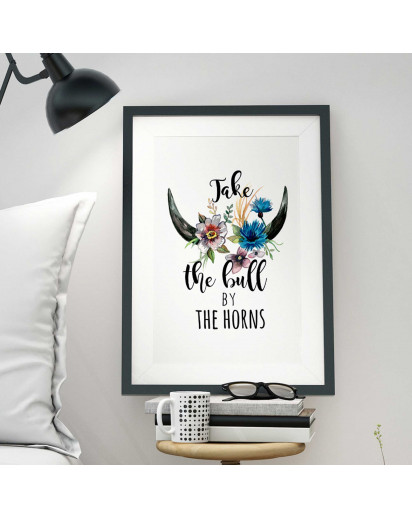 A3 Print Illustration Poster Plakat Druck Spruch "take the bull by the horns" A3 Print illustration poster saying take the bull by the horns p20