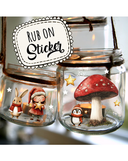 Rub ons RubOn Rubons Sticker Weihnachten Weihnachtssticker Weihnachtsmotive Tiere Wichtel Tür Elfentür Stern Weihnachtswichtel Zwerge DIN lang rb35