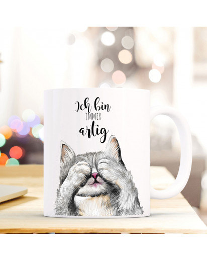 Tasse Katze mit Spruch Ich bin immer artig.. ts407