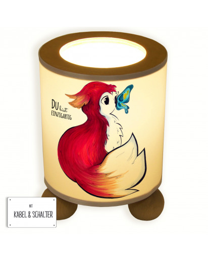 Tischlampe Rotfüchschen mit Schmetterling table lamp red fox with butterfly tl037