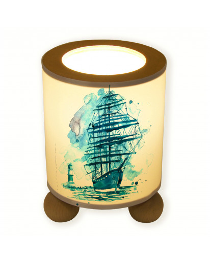Tischlampe Segler Schiff mit Leuchtturm tl042 table lamp sailor ship with lighthouse tl042