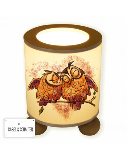 Tischlampe Nachttischlampe Leselampe Schlummerlampe Lampe verliebte Eulen auf Ast Eulen Pärchen table lamp reading light snooze lamp owls in love on a branch owl couple tl059