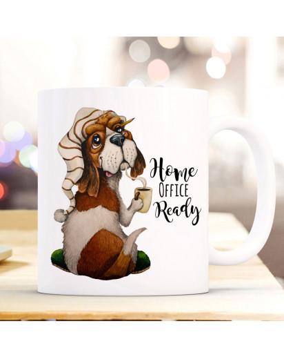 Tasse Kaffeetasse Becher Hund Hündchen Beagle Dog & Spruch Home Office Ready Bürotasse Kaffeebecher Teetasse Geschenk ts1178