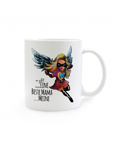 Tasse Muttertag mit Superheld und Spruch Es gibt nur eine beste Mama...meine cup mother's day with superhero and saying there is only one best mama ... mine ts269