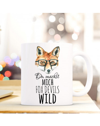 Tasse Fuchs mit Brille und Spruch du machst mich fox devils wild cup fox with glasses saying you make me fox devils wild ts299