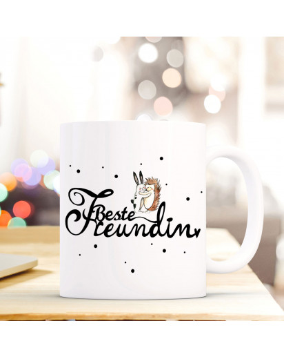 Becher Tasse Kaffeetasse Kaffeebecher Maritim mit Anker und Spruch Ahoi RostBecher Tasse Kaffeetasse Kaffeebecher mit Spruch Beste Freundin mit Hase Igel und Punkten Cup mug quote saying best girlfriend with headgehog bunny rabbit and dots ts419_H.jpg