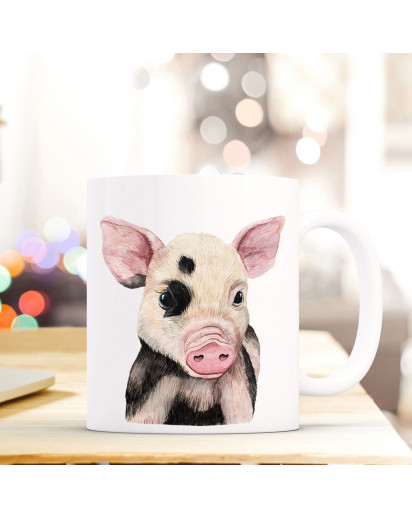 Tasse Becher mit Schweinchen Schwein Geschenk mit Tiermotiv Kaffeetasse Schweinchentasse Kaffeebecher ts751