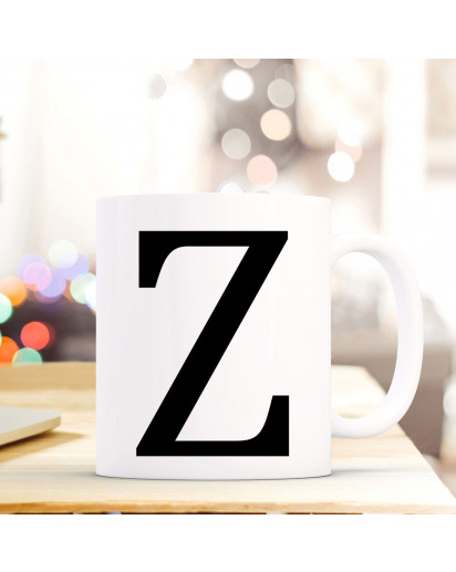 Tasse Becher mit Buchstabe Z Geschenk Kaffeetasse Buchstabentasse mit großem Z Kaffeebecher ts824